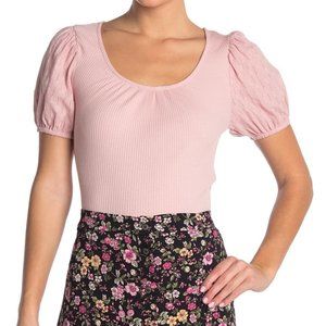 Nordstrom Pink Puff Sleeve Top Medium or Large